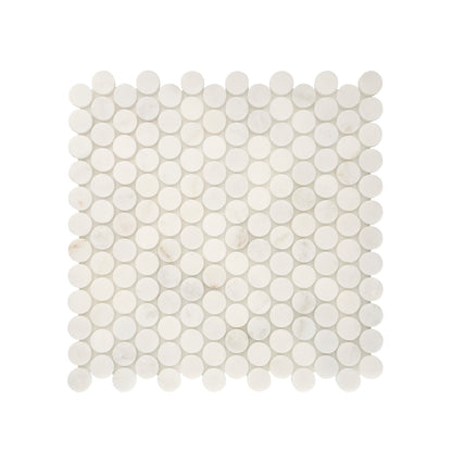 Casablanca Gold 1 Inch Penny Round Mosaic Marble Tile | Honed-Main Inventory-All Products,Natural Stone-Riad Tile