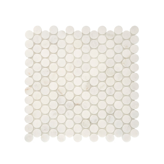 Casablanca Gold 1 Inch Penny Round Mosaic Marble Tile | Honed-Main Inventory-All Products,Natural Stone-Riad Tile