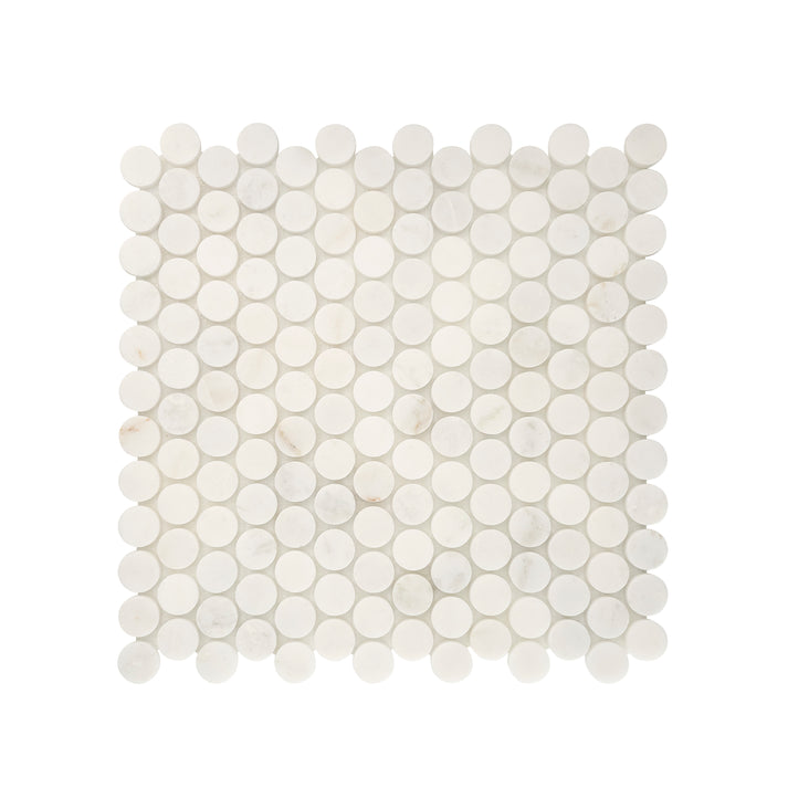 Casablanca Gold 1 Inch Penny Round Mosaic Marble Tile | Honed-Main Inventory-All Products,Natural Stone-Riad Tile