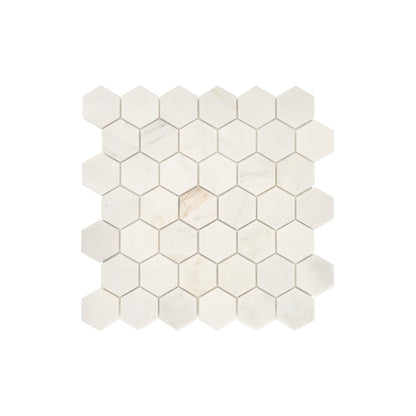 Casablanca Gold 2 Inch Hexagon Mosaic Marble Tile | Honed-Main Inventory-All Products,Natural Stone-Riad Tile