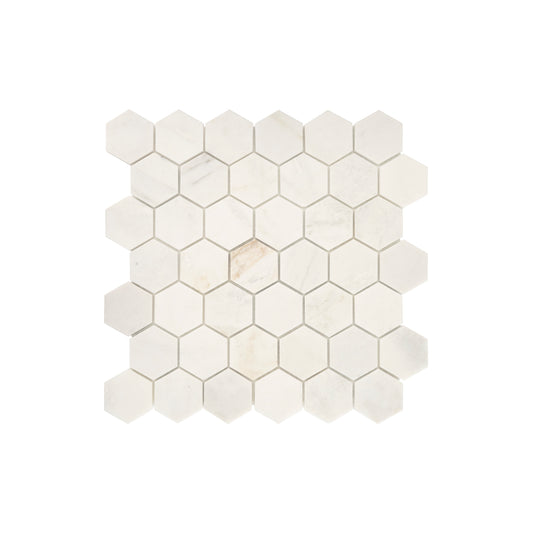 Casablanca Gold 2 Inch Hexagon Mosaic Marble Tile | Honed-Main Inventory-All Products,Natural Stone-Riad Tile