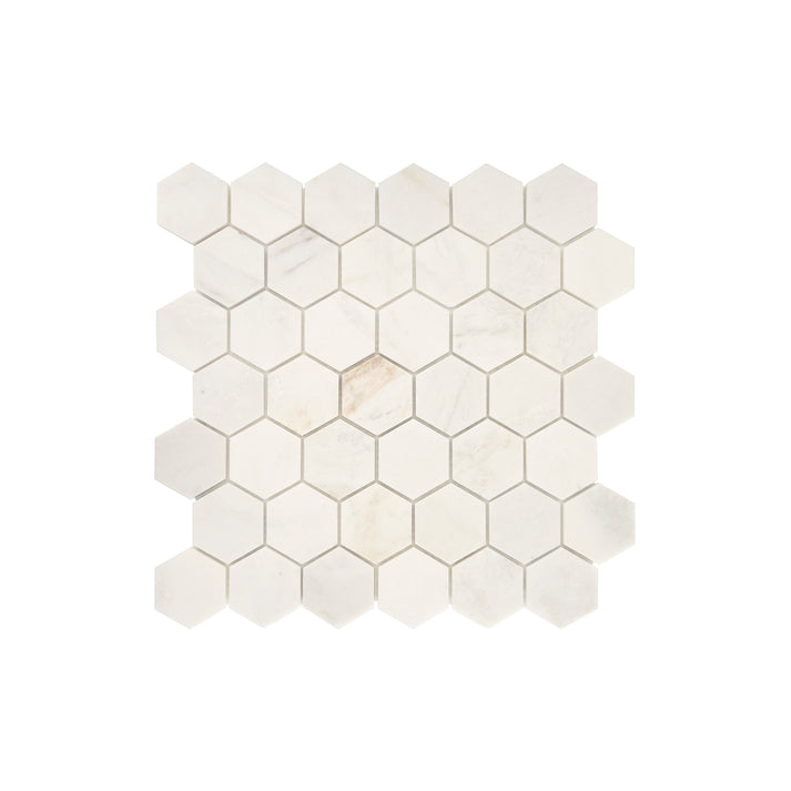 Casablanca Gold 2 Inch Hexagon Mosaic Marble Tile | Honed-Main Inventory-All Products,Natural Stone-Riad Tile