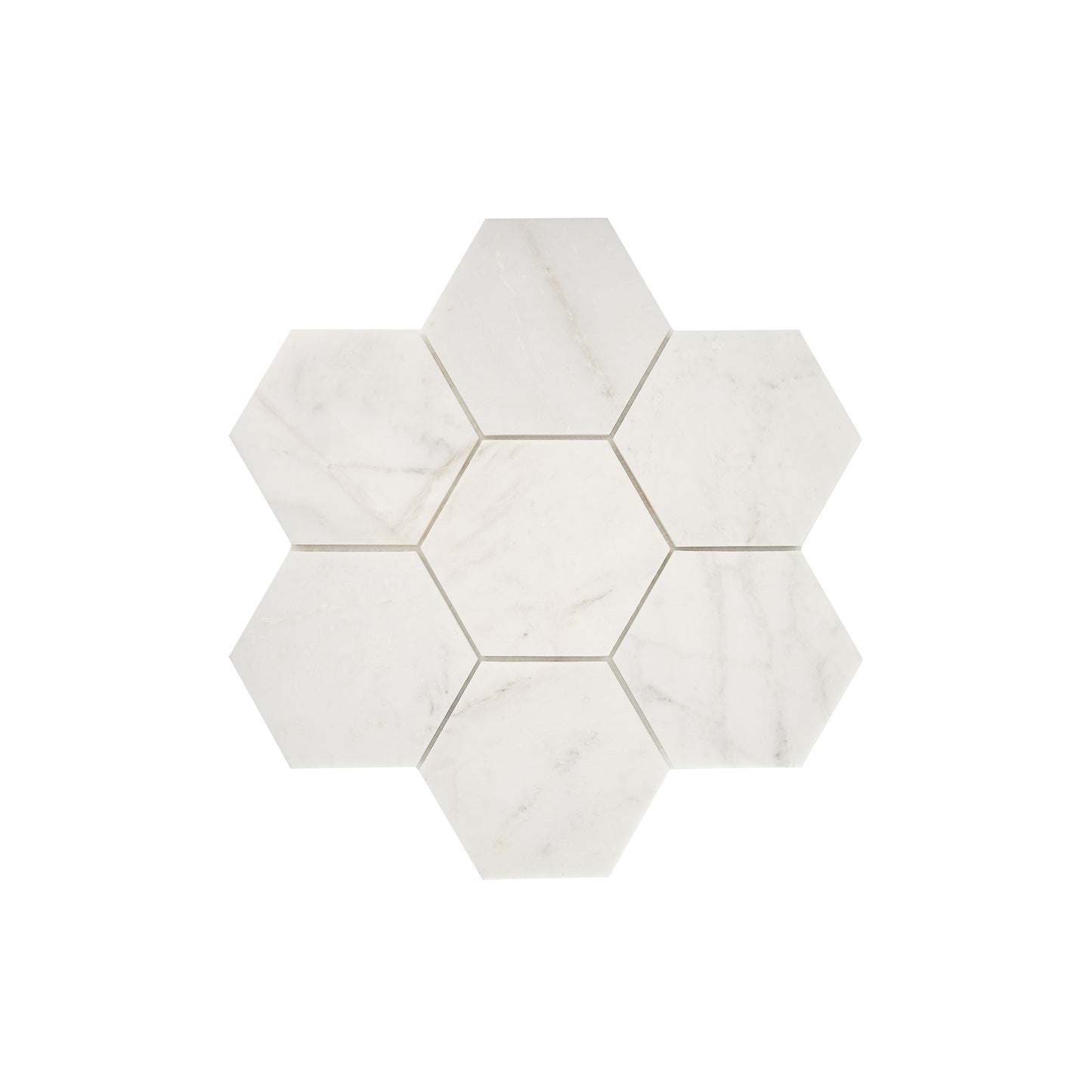 Casablanca Gold 5 Inch Hexagon Mosaic Marble Tile | Honed-Main Inventory-All Products,Natural Stone-Riad Tile