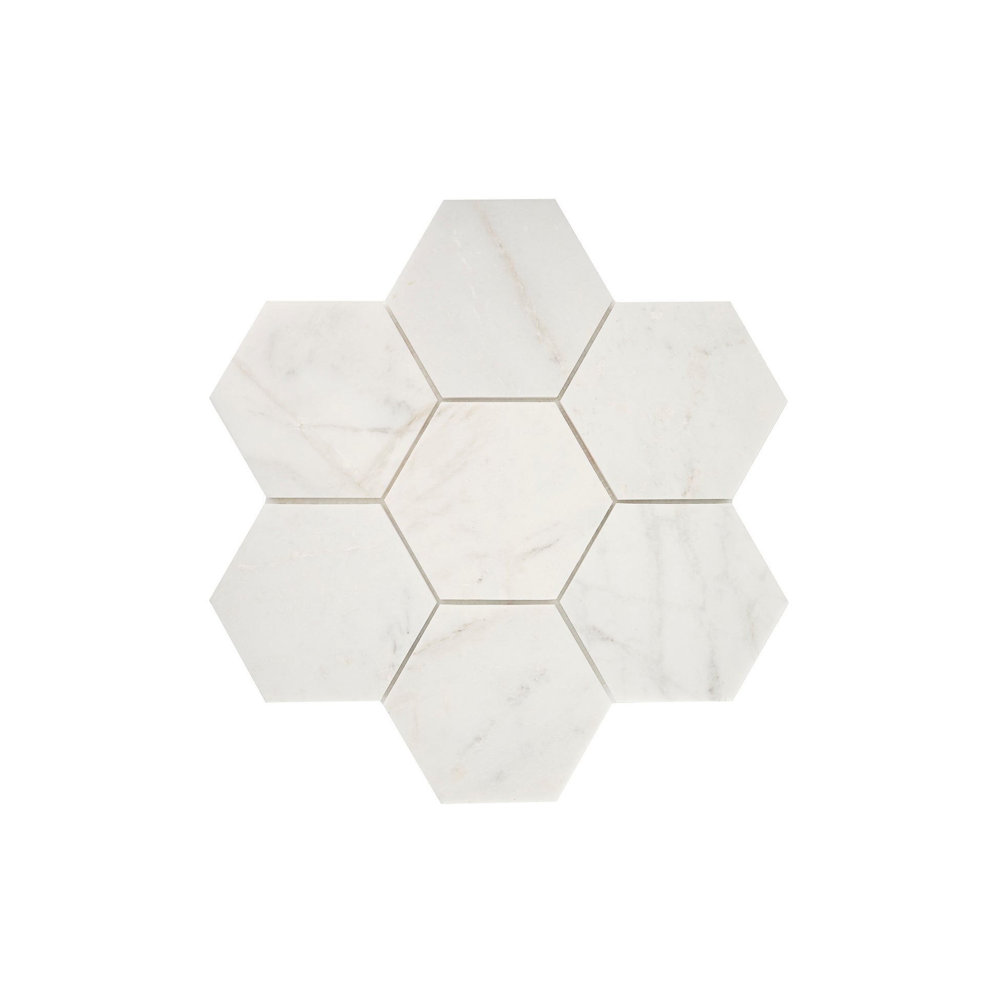 Casablanca Gold 5 Inch Hexagon Mosaic Marble Tile | Honed-Main Inventory-All Products,Natural Stone-Riad Tile