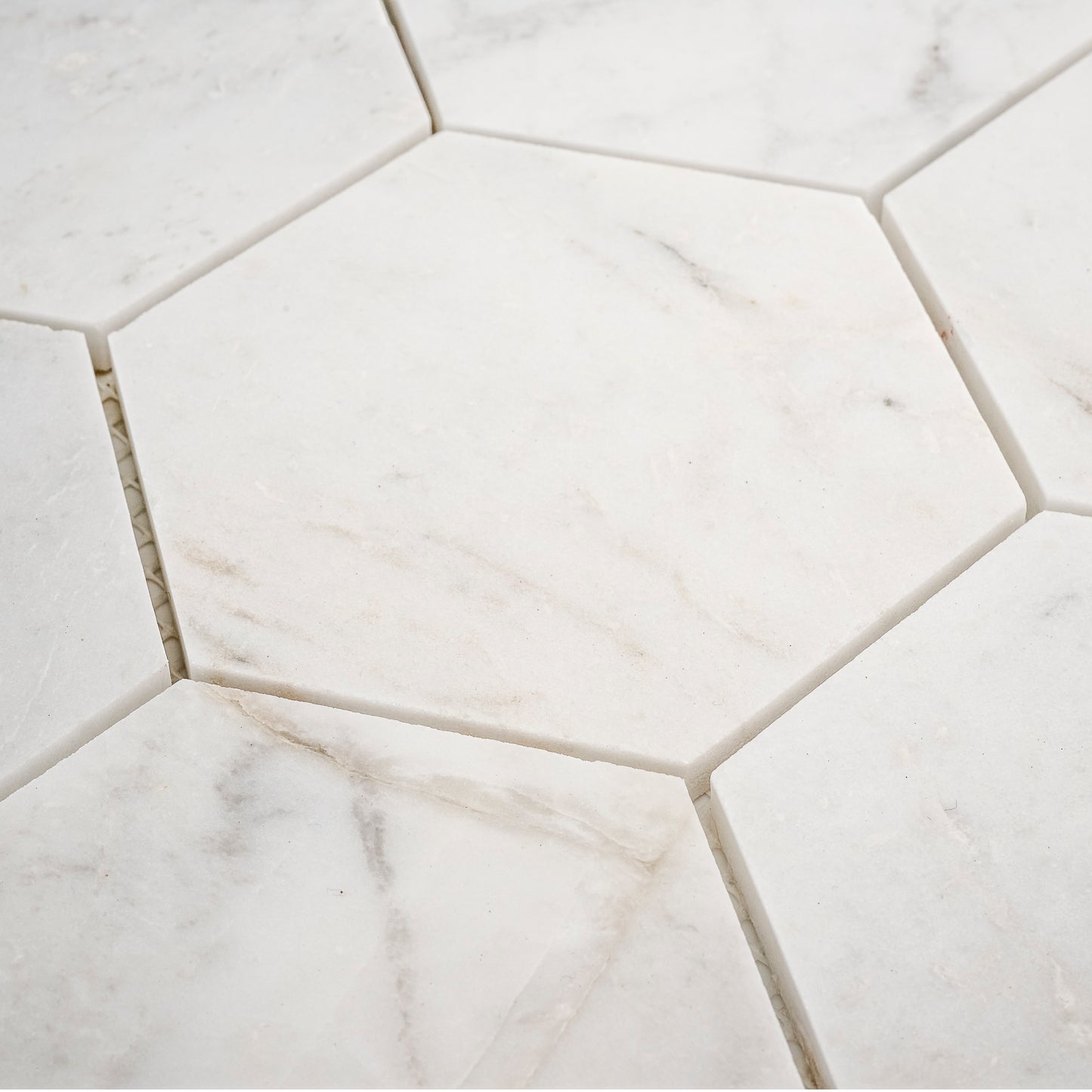 Sample: Casablanca Gold 5 Inch Hexagon Mosaic Marble Tile | Honed-Sample-Sample-Riad Tile