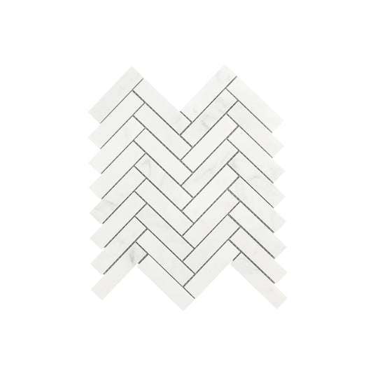 Casablanca Carrara 1x4 Herringbone Mosaic Marble Tile | Honed-Main Inventory-All Products,Natural Stone-Riad Tile
