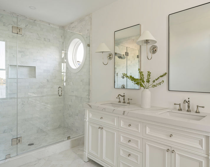 Casablanca Carrara 3x6 Subway Marble Tile | Honed-Natural Stone, installed in shower-Riad Tile