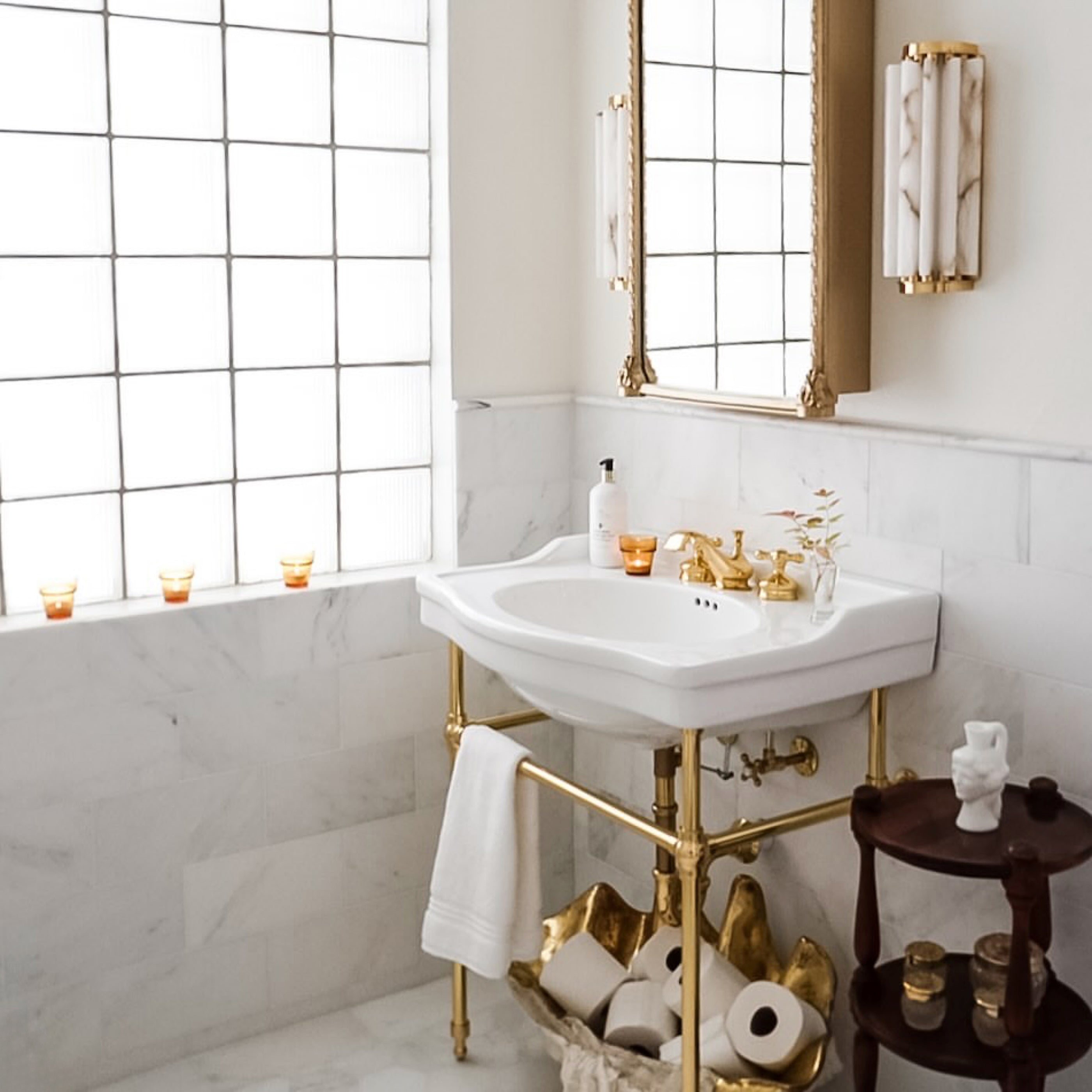 Casablanca Carrara 6x12 Subway Marble Tile | Honed-Natural Stone, installed on the wall in bathroom-Riad Tile