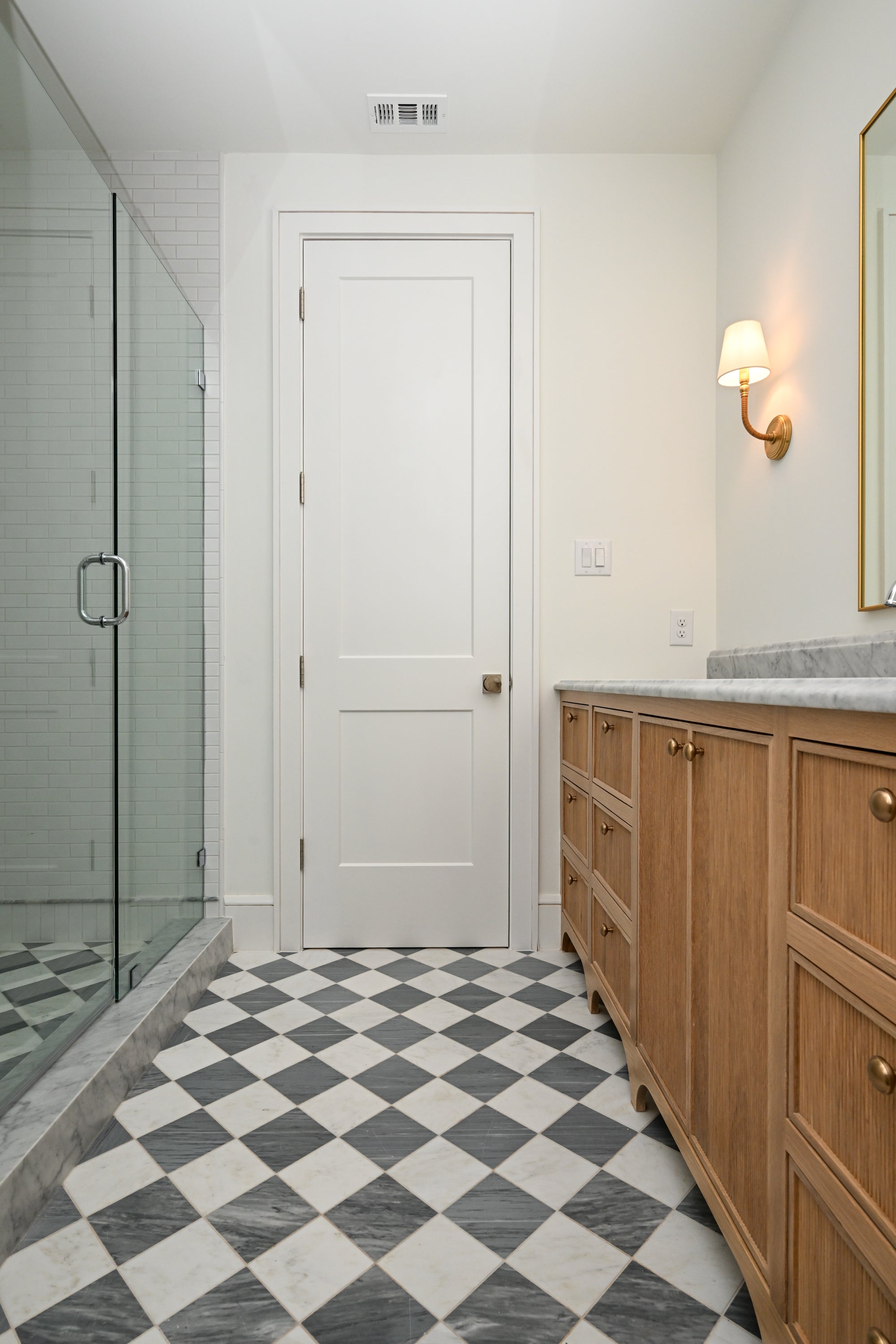 Casablanca Carrara & Bardiglio Grey Marble 3 Inch Checkerboard Mosaic Marble Tile | Honed-Main Inventory-All Products,Checkerboard,Natural Stone-Riad Tile