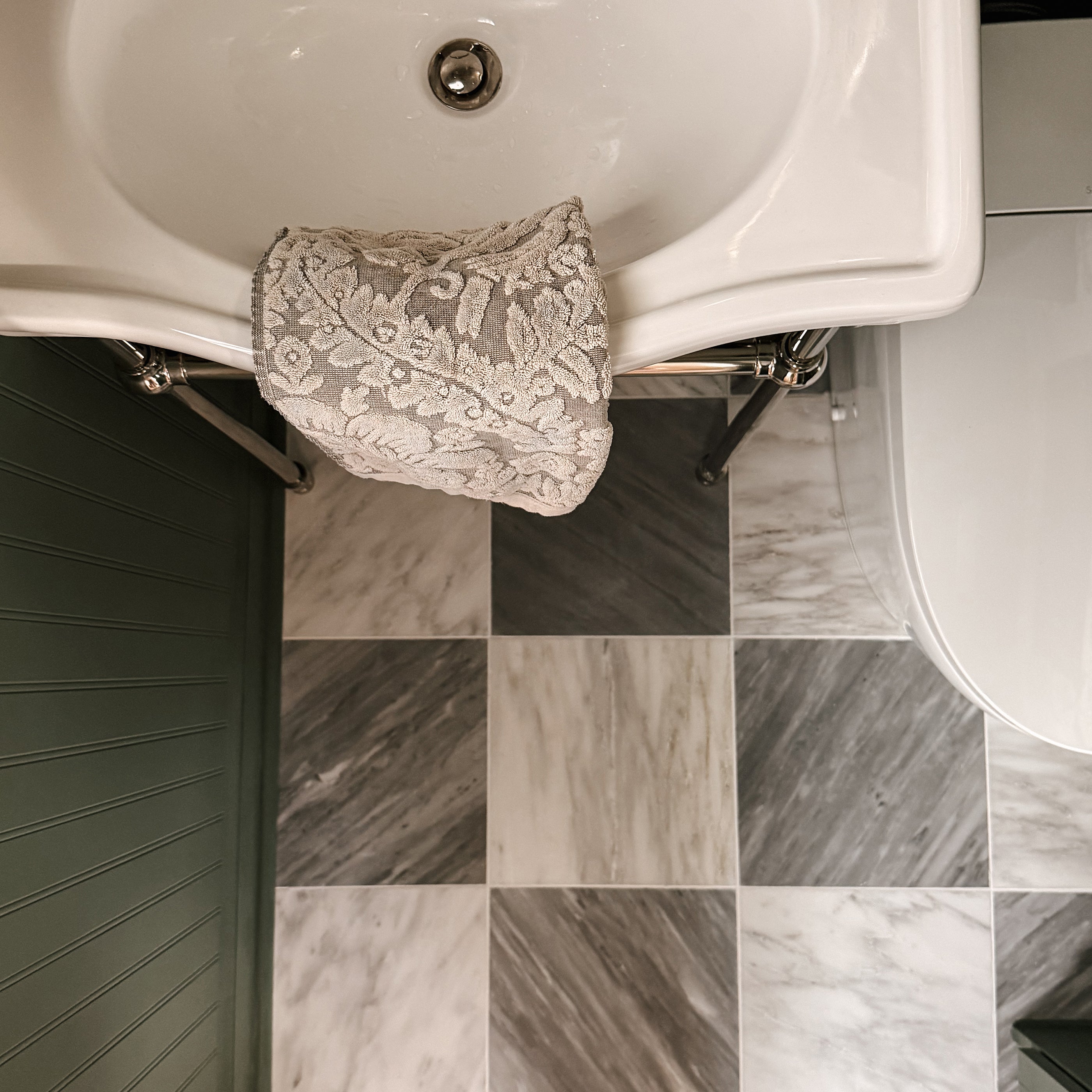 Casablanca Carrara & Bardiglio Grey Light 12x12 Marble | Honed – Checkerboard Bundle-Checkerboard,Natural Stone-Riad Tile