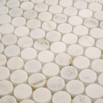 Casablanca Gold 1 Inch Penny Round Mosaic Marble Tile | Honed-Main Inventory-All Products,Natural Stone-Riad Tile