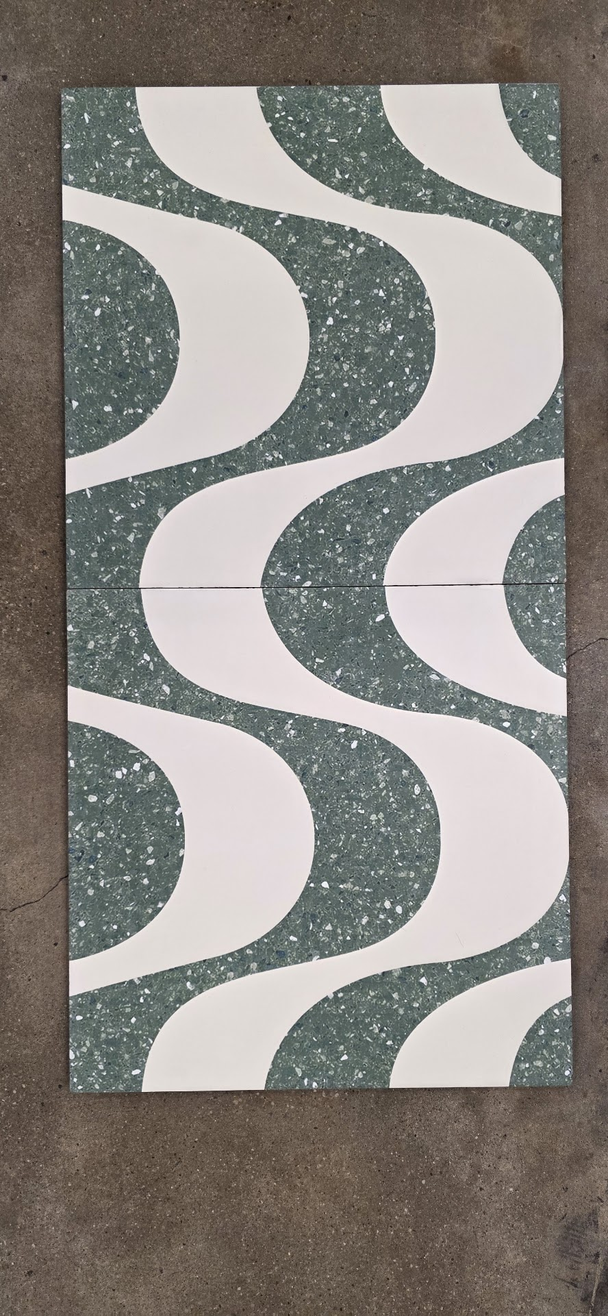 Custom Ceramic - Green Terrazzo Wave 12x12 - 1,762 sq ft-Main Inventory-Riad Tile