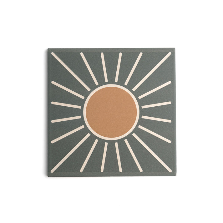 Sunny Days Ceramic Tile | Dark-Main Inventory-All Products,Patterns,Under 10-Riad Tile