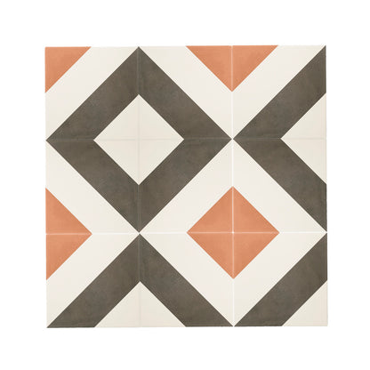 Cayman Black, Terracotta & White Ceramic Tile-Main Inventory-All Products,Patterns,Under 10-Riad Tile