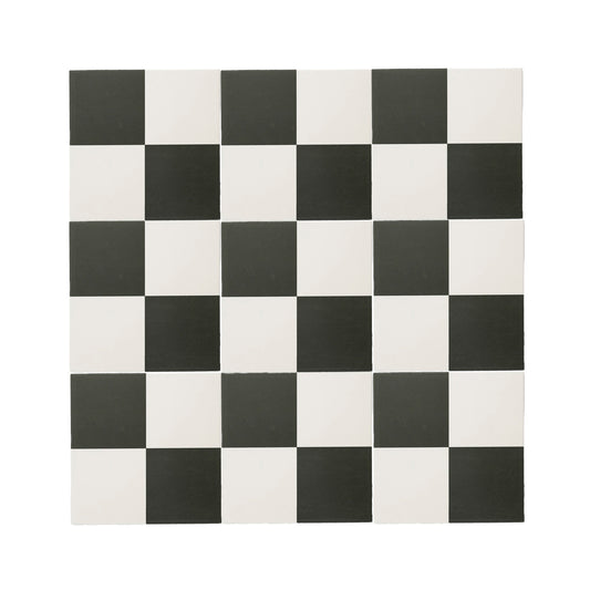 Checkerboard Black & White Ceramic Tile-Main Inventory-All Products,Patterns,Under 10-Riad Tile