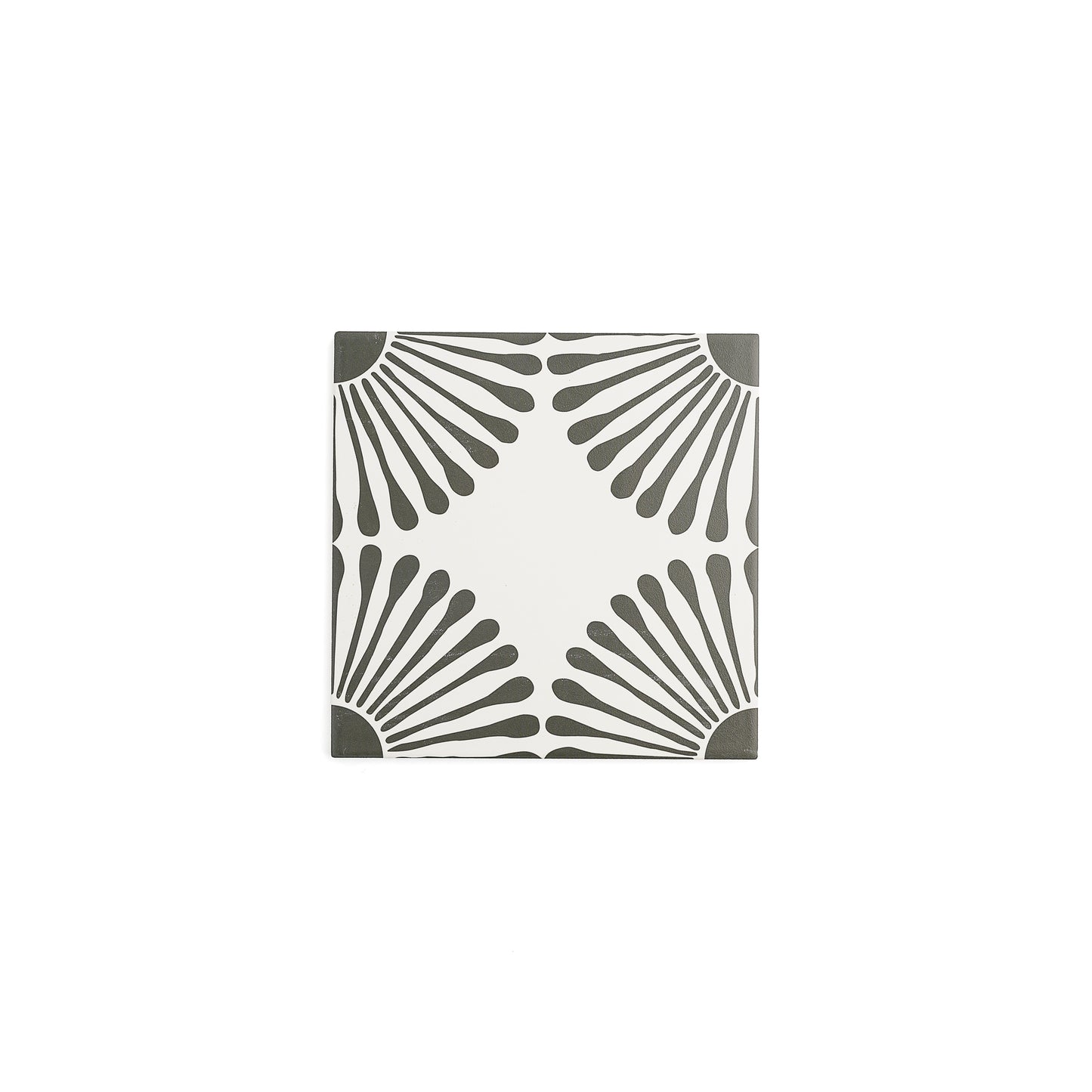 Dandelion Black & White Ceramic Tile-Main Inventory-All Products,Patterns,Under 10-Riad Tile