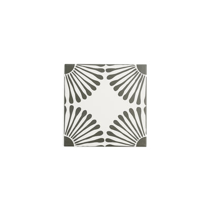 Dandelion Black & White Ceramic Tile-Main Inventory-All Products,Patterns,Under 10-Riad Tile