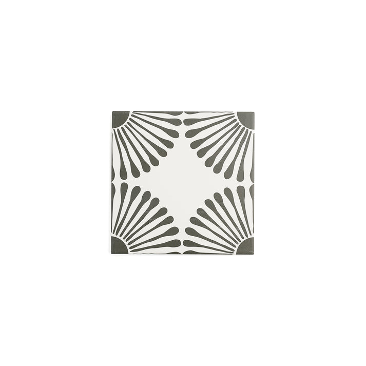 Dandelion Black & White Ceramic Tile-Main Inventory-All Products,Patterns,Under 10-Riad Tile