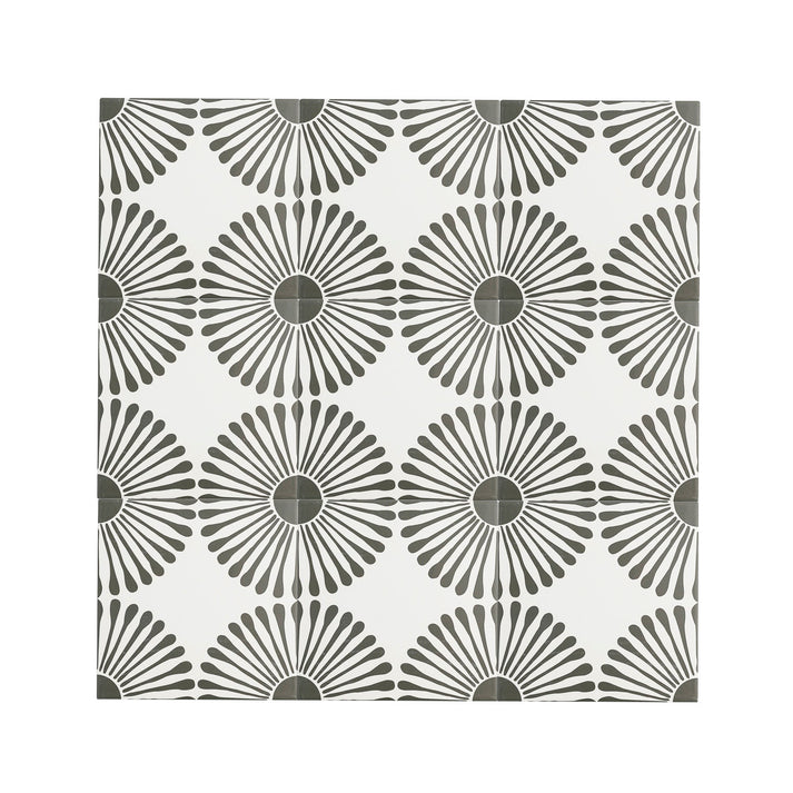 Dandelion Black & White Ceramic Tile-Main Inventory-All Products,Patterns,Under 10-Riad Tile
