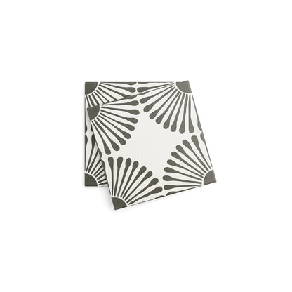 Dandelion Black & White Ceramic Tile-Main Inventory-All Products,Patterns,Under 10-Riad Tile