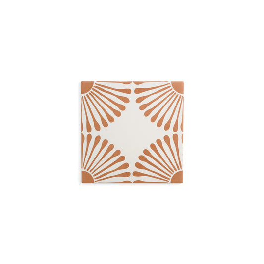 Sample: Dandelion Terracotta Ceramic Tile (1 sample piece)-Sample-Sample-Riad Tile