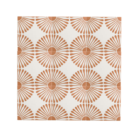 Dandelion Terracotta Ceramic Tile-Main Inventory-All Products,Neutral Ceramic,Patterns,Under 10-Riad Tile