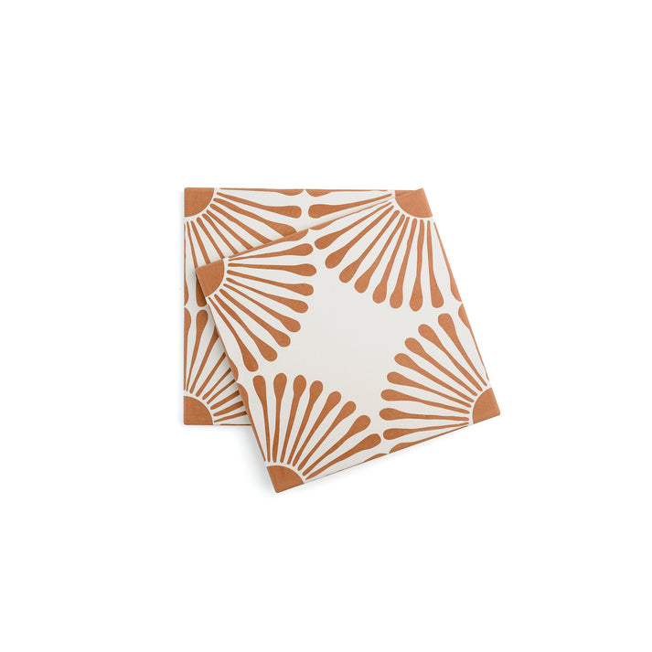 Dandelion Terracotta Ceramic Tile-Main Inventory-All Products,Neutral Ceramic,Patterns,Under 10-Riad Tile