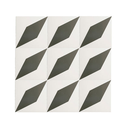 Diamond Black & White Ceramic Tile-Main Inventory-All Products,Patterns,Under 10-Riad Tile
