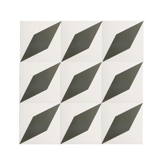 Diamond Black & White Ceramic Tile-Main Inventory-All Products,Patterns,Under 10-Riad Tile