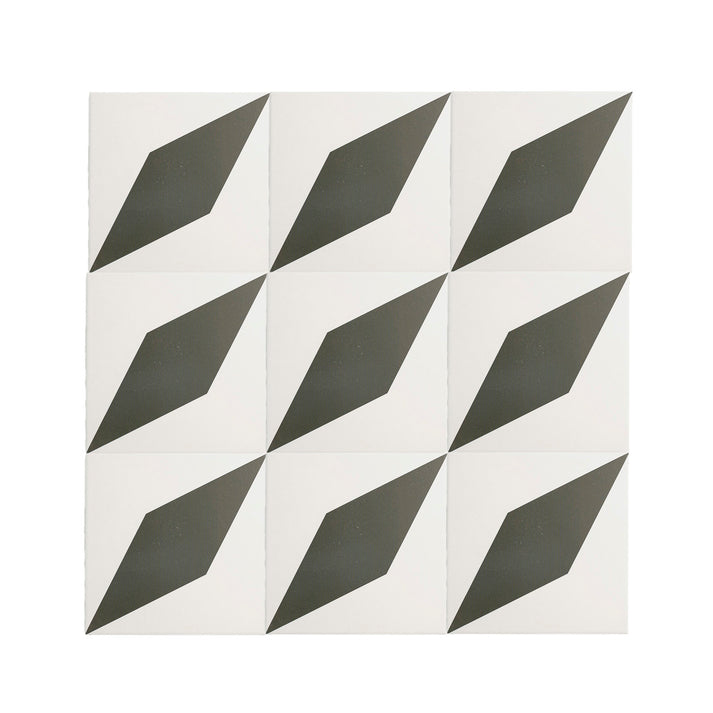 Diamond Black & White Ceramic Tile-Main Inventory-All Products,Patterns,Under 10-Riad Tile