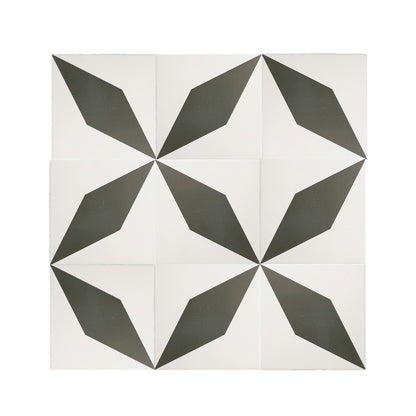 Diamond Black & White Ceramic Tile-Main Inventory-All Products,Patterns,Under 10-Riad Tile