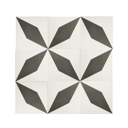 Diamond Black & White Ceramic Tile-Main Inventory-All Products,Patterns,Under 10-Riad Tile
