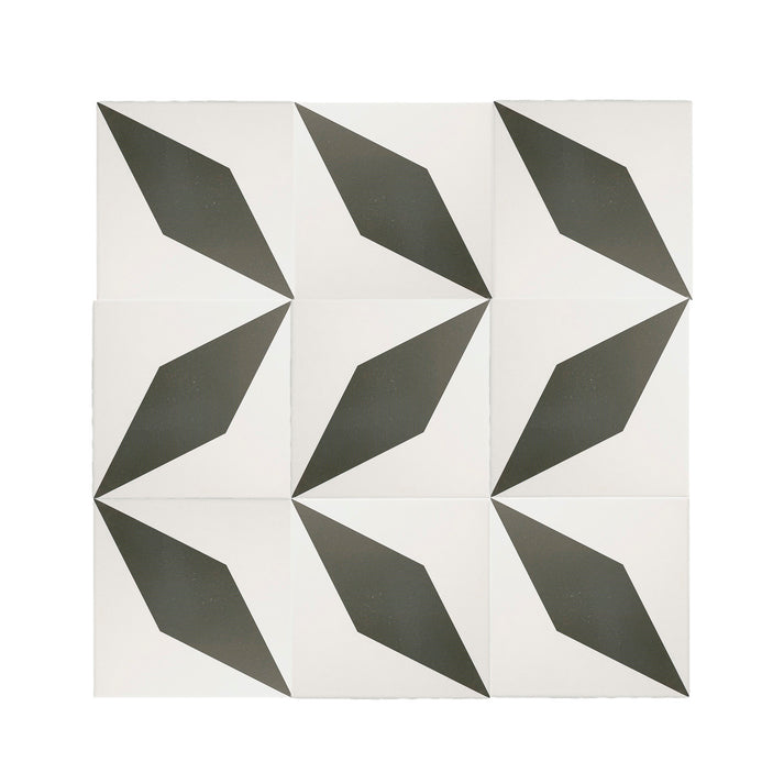 Diamond Black & White Ceramic Tile-Main Inventory-All Products,Patterns,Under 10-Riad Tile