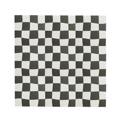 Drunken Checkerboard Black & White Ceramic Tile-Main Inventory-All Products,Patterns,Under 10-Riad Tile