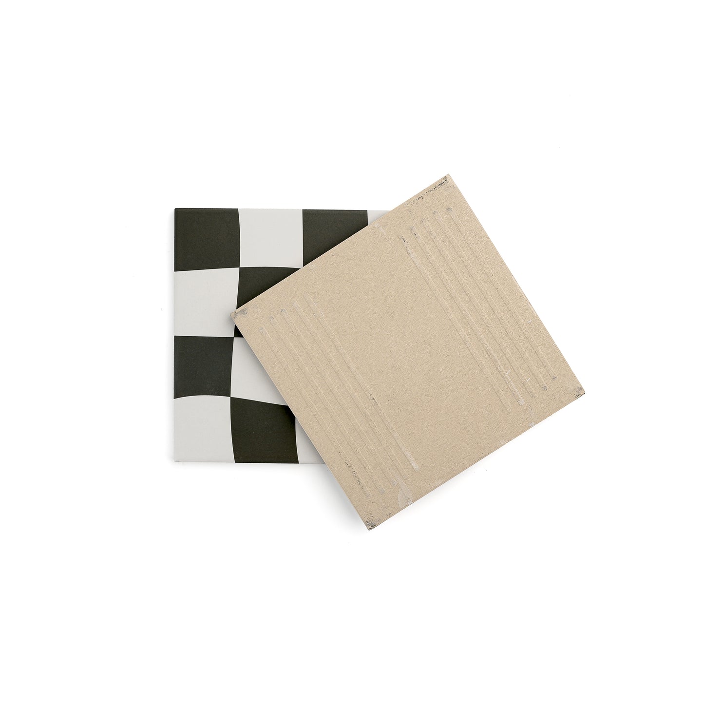 Drunken Checkerboard Black & White Ceramic Tile-Main Inventory-All Products,Patterns,Under 10-Riad Tile
