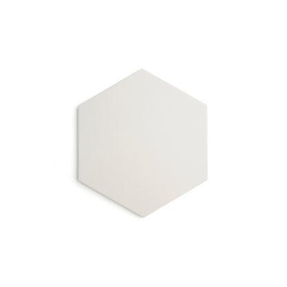 Sample: Solid White Hexagon Ceramic Tile (1 sample piece)-Sample-Sample-Riad Tile