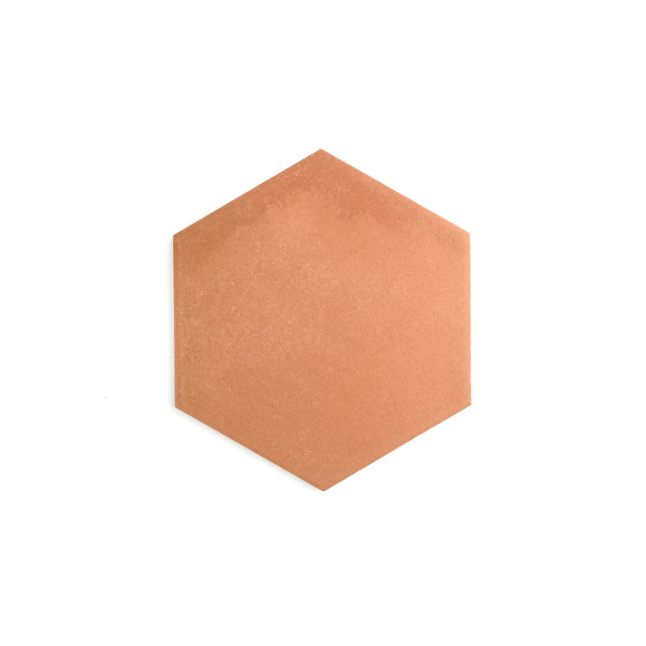 Sample: Terracotta Color Hexagon Ceramic Tile (1 sample piece)-Sample-Sample-Riad Tile