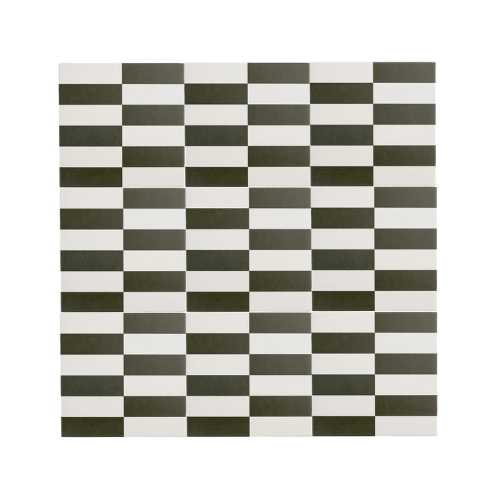 Long Checkerboard Black & White Ceramic Tile-Main Inventory-All Products,Patterns,Under 10-Riad Tile