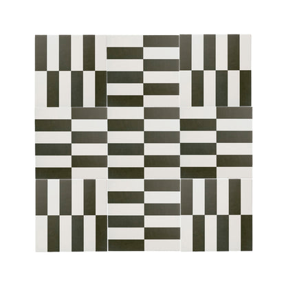 Long Checkerboard Black & White Ceramic Tile-Main Inventory-All Products,Patterns,Under 10-Riad Tile