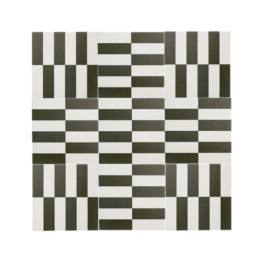 Long Checkerboard Black & White Ceramic Tile-Main Inventory-All Products,Patterns,Under 10-Riad Tile
