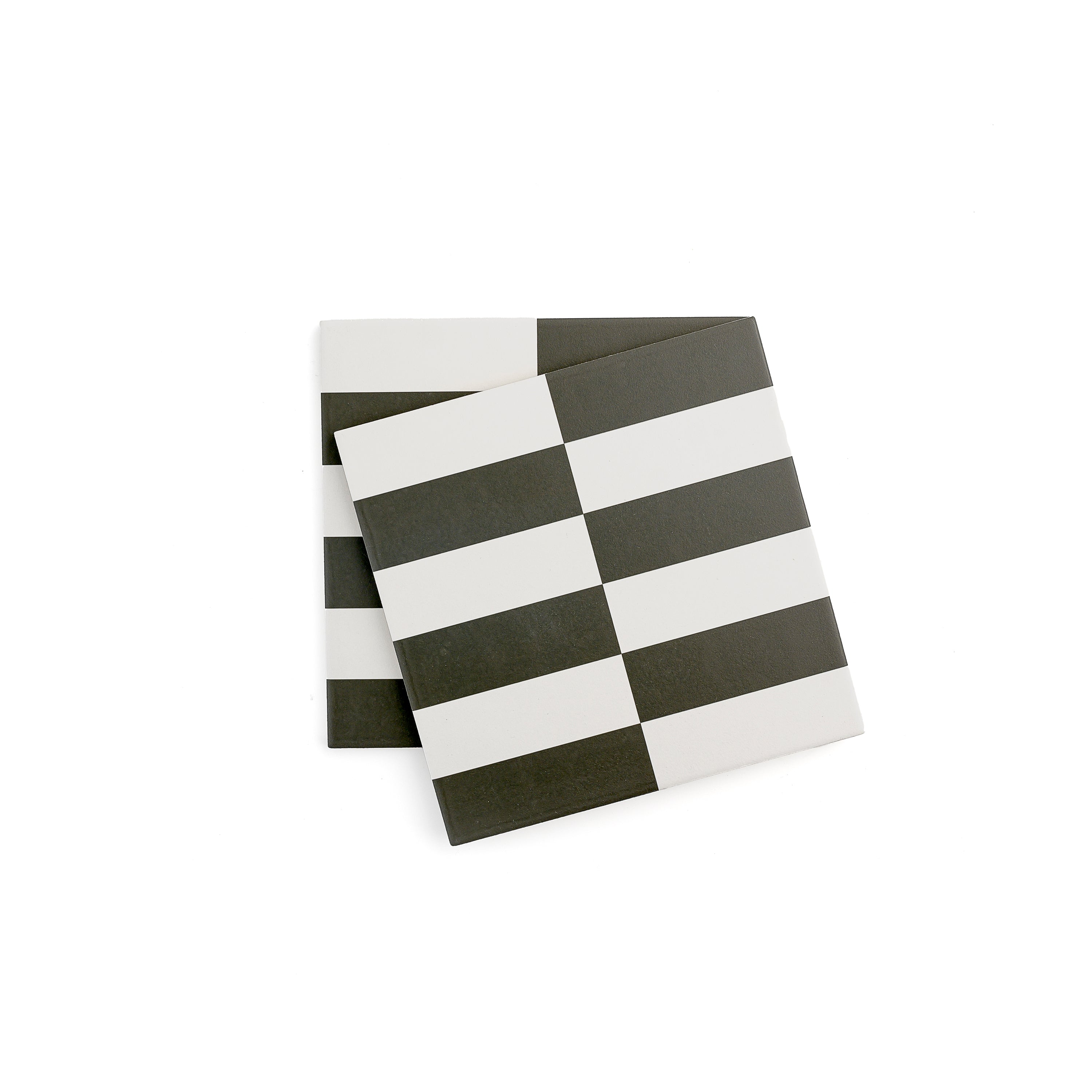 Long Checkerboard Black & White Ceramic Tile