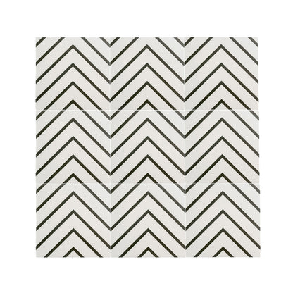 Maya White & Black Ceramic Tile-Main Inventory-All Products,Patterns,Under 10-Riad Tile