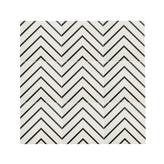 Maya White & Black Ceramic Tile-Main Inventory-All Products,Patterns,Under 10-Riad Tile