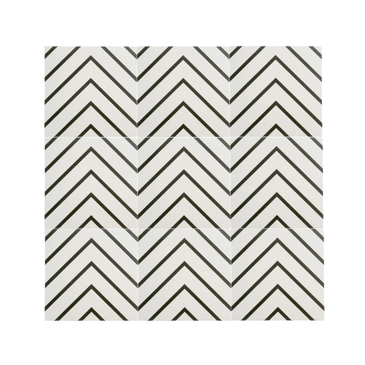 Maya White & Black Ceramic Tile-Main Inventory-All Products,Patterns,Under 10-Riad Tile