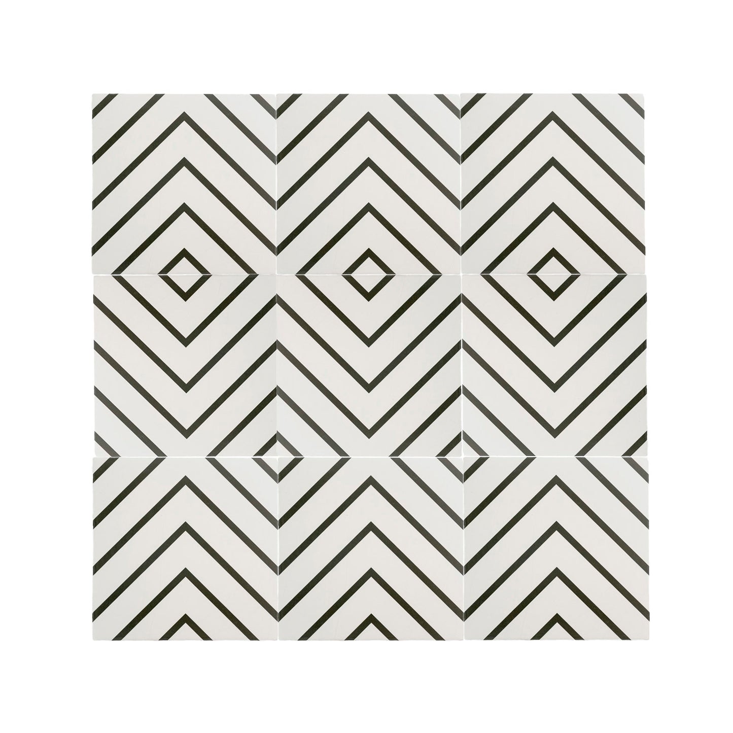 Maya White & Black Ceramic Tile-Main Inventory-All Products,Patterns,Under 10-Riad Tile