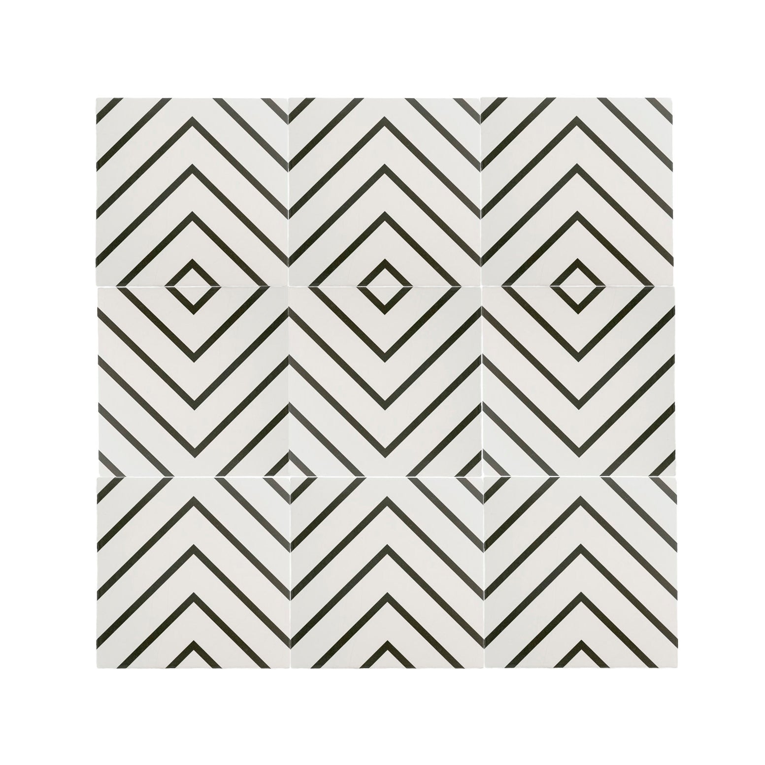 Maya White & Black Ceramic Tile-Main Inventory-All Products,Patterns,Under 10-Riad Tile