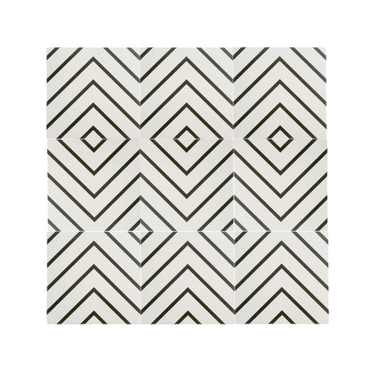 Maya White & Black Ceramic Tile-Main Inventory-All Products,Patterns,Under 10-Riad Tile