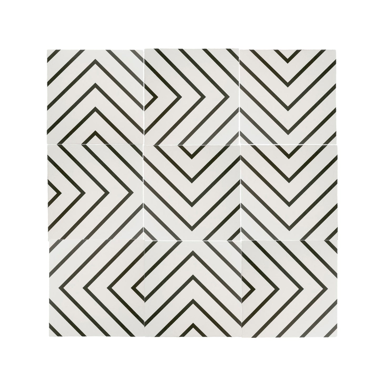 Maya White & Black Ceramic Tile-Main Inventory-All Products,Patterns,Under 10-Riad Tile