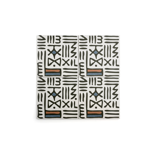 Matte white ceramic tile with textured surface