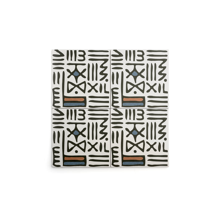 Matte white ceramic tile with textured surface